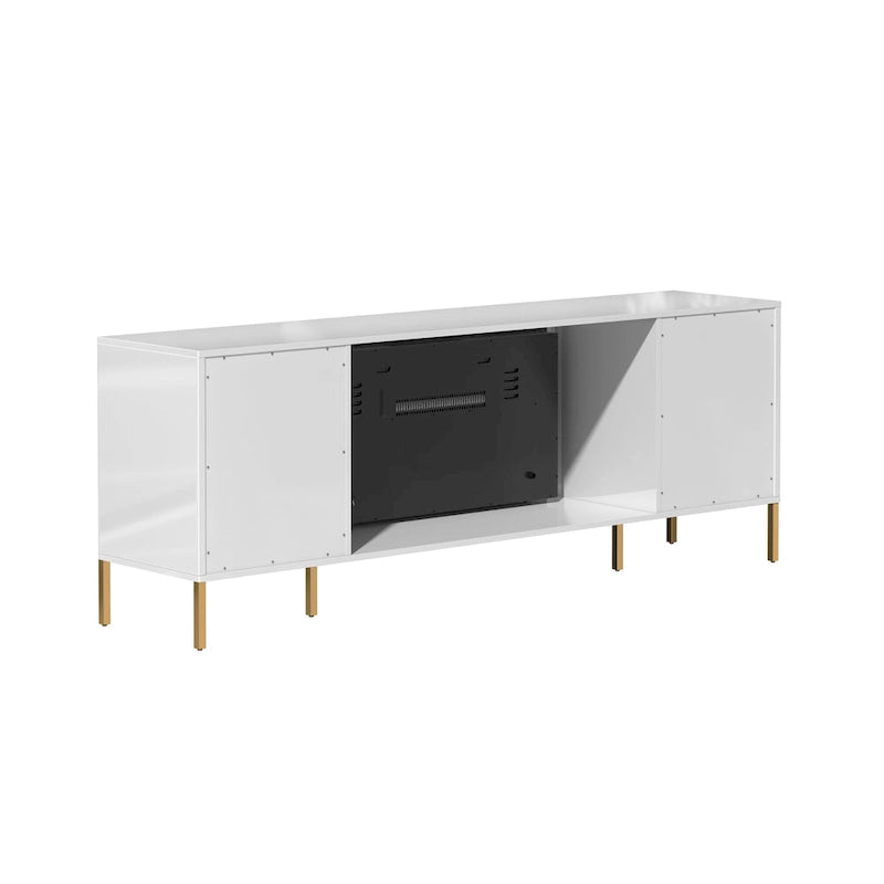 70-Inch High-Gloss TV Stand with 36-Inch Electric Fireplace