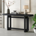 Industrial Console Table with Concrete-Textured Wood Top