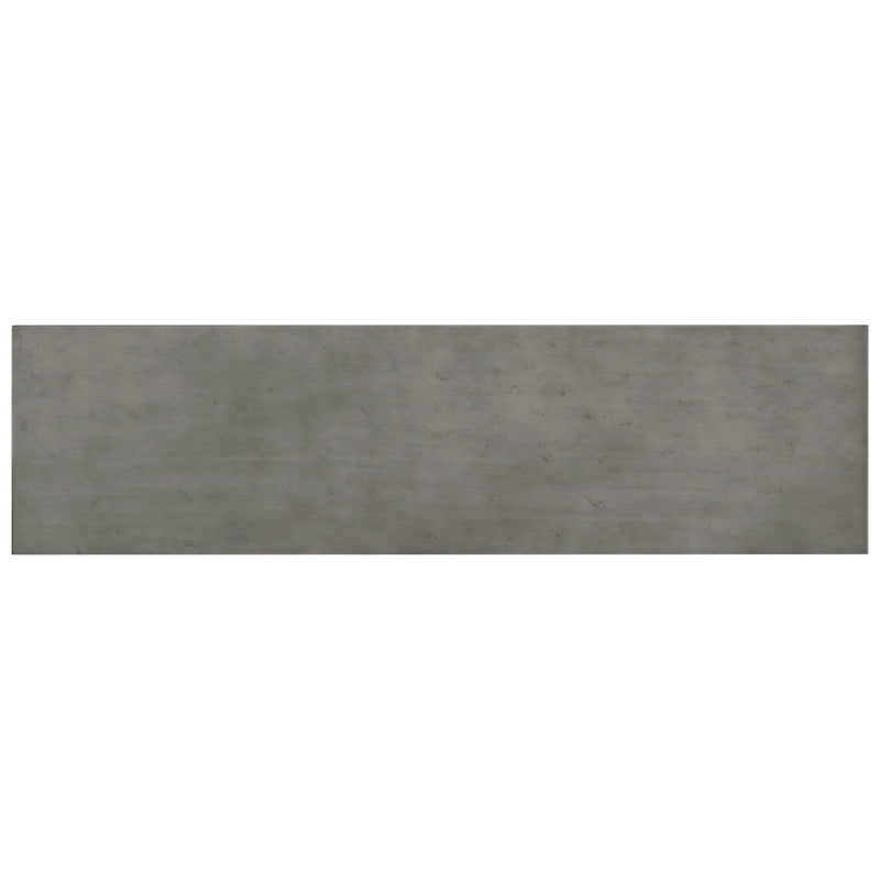 Industrial Console Table with Concrete-Textured Wood Top