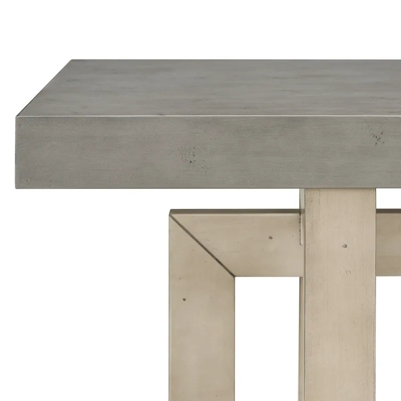 Industrial Console Table with Concrete-Textured Wood Top