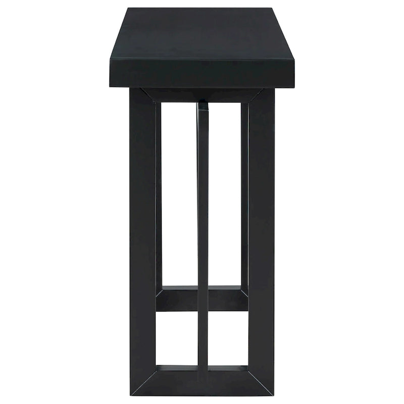 Industrial Console Table with Concrete-Textured Wood Top