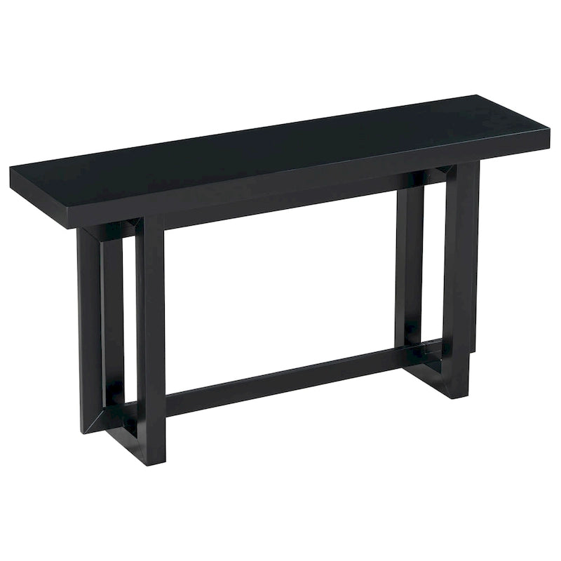 Industrial Console Table with Concrete-Textured Wood Top