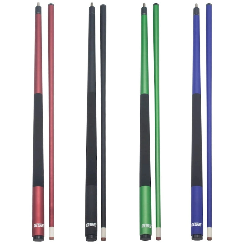 Set of 4 Matte Fiberglass Composite Pool Cues, 58-Inch, 2-Piece