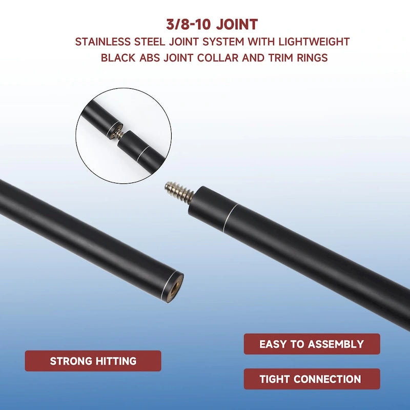 Set of 4 Matte Fiberglass Composite Pool Cues, 58-Inch, 2-Piece