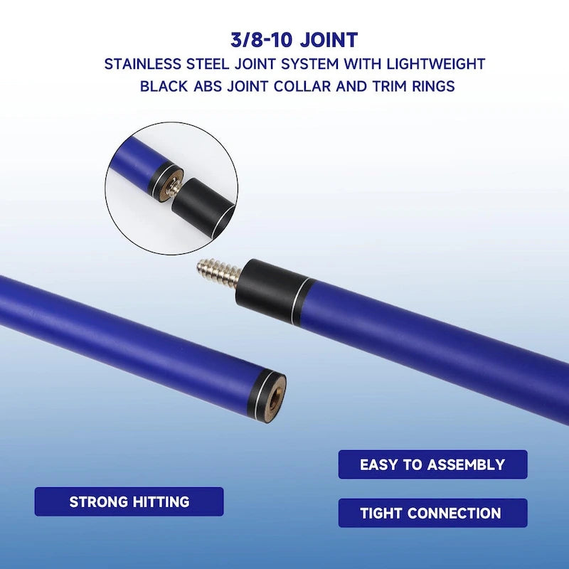 Set of 4 Matte Fiberglass Composite Pool Cues, 58-Inch, 2-Piece