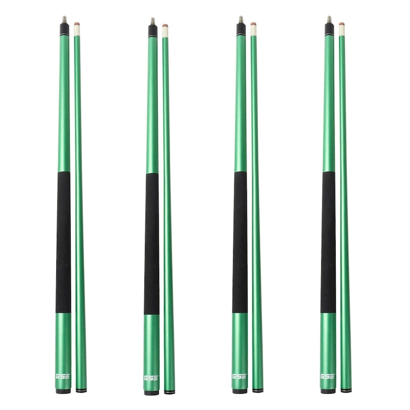 Set of 4 Matte Fiberglass Composite Pool Cues, 58-Inch, 2-Piece