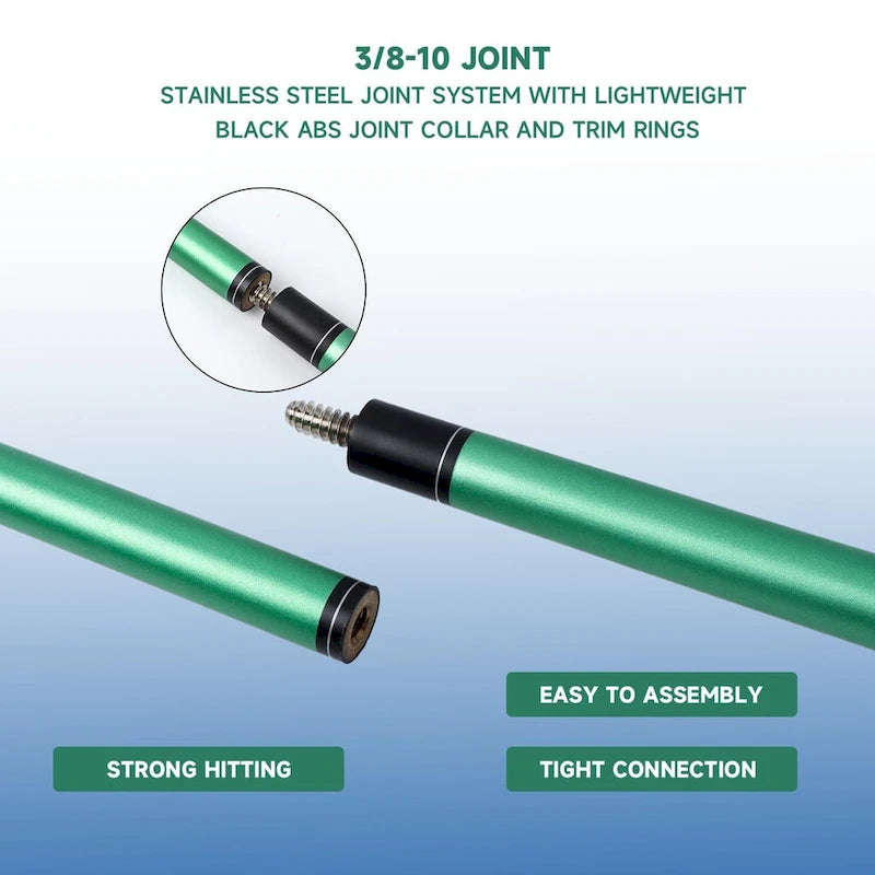 Set of 4 Matte Fiberglass Composite Pool Cues, 58-Inch, 2-Piece