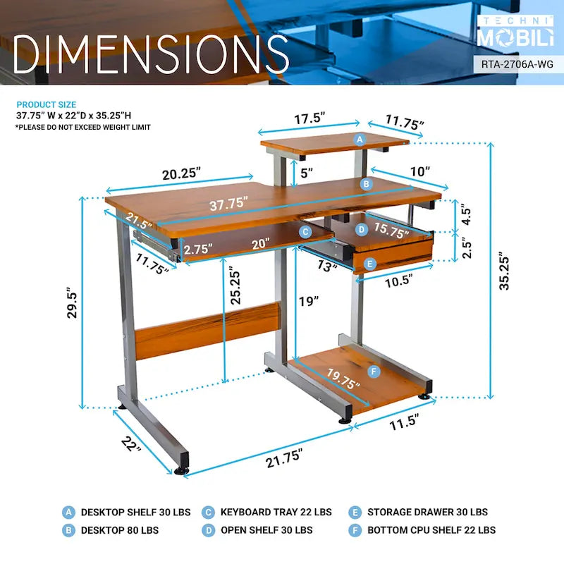 Computer Desk with Drawer and Pull-Out Keyboard Tray
