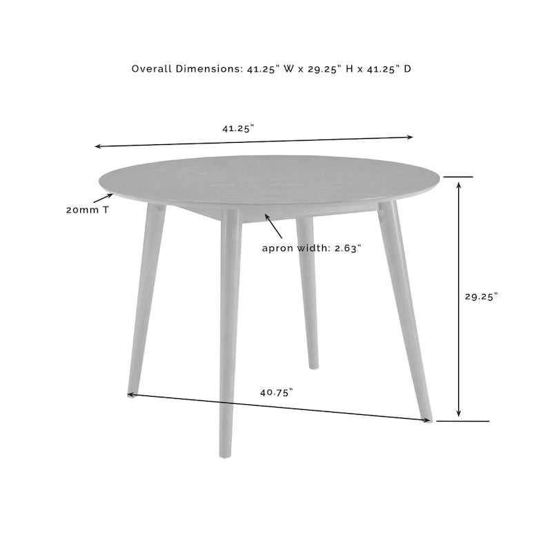 Mid-Century Modern Dining Table - Acorn Finish - 29.25H x 41.25W x 41.25D