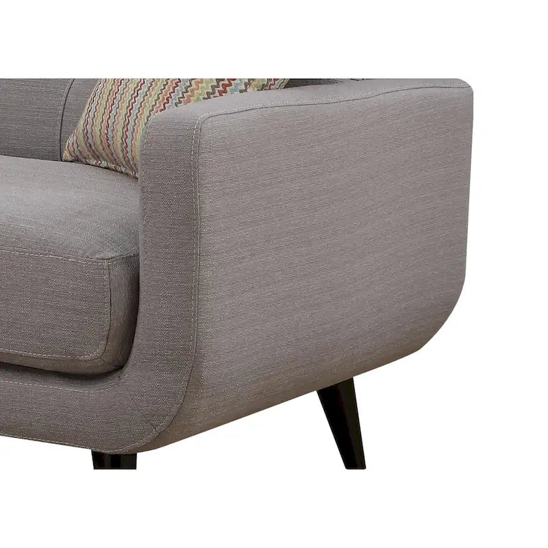 Mid-Century Modern Light Grey Tufted Sofa