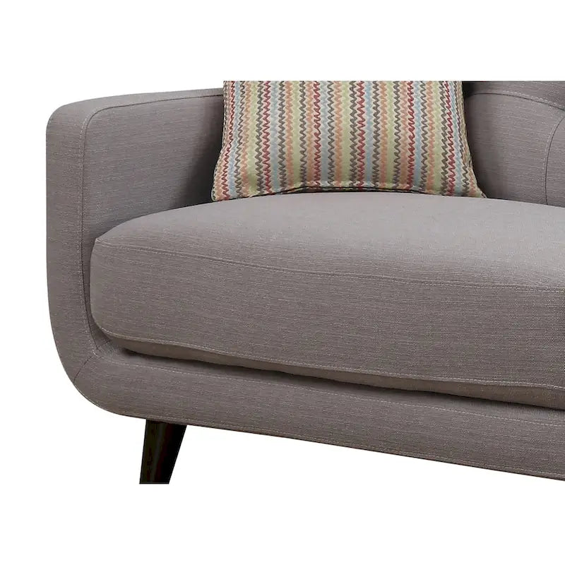 Mid-Century Modern Light Grey Tufted Sofa