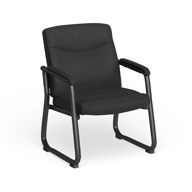 500 lb Capacity Padded Executive Reception Chair with Sled Base