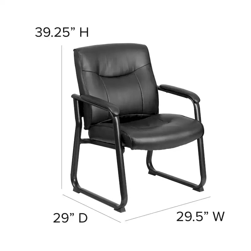 500 lb Capacity Padded Executive Reception Chair with Sled Base