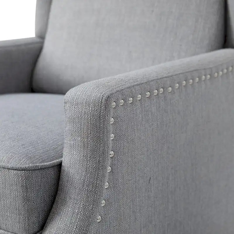 Pushback Wingback Recliner with Pocket Spring Seat and Nailhead Trim