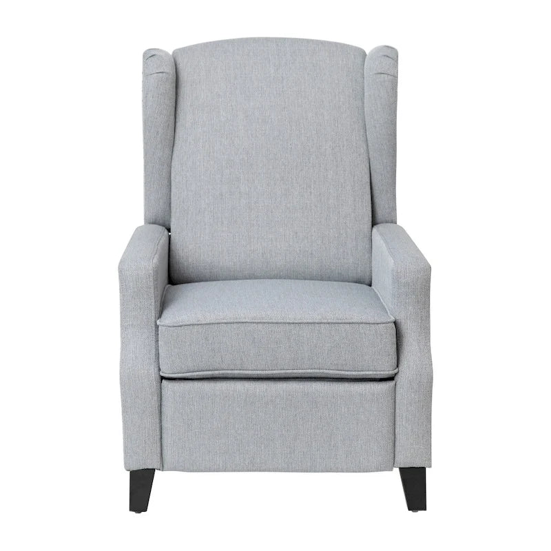 Pushback Wingback Recliner with Pocket Spring Seat and Nailhead Trim