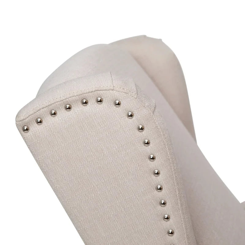 Pushback Wingback Recliner with Pocket Spring Seat and Nailhead Trim