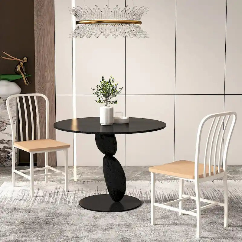 Set of 2 Armless Spindle Back Dining Chairs with Contoured Seats