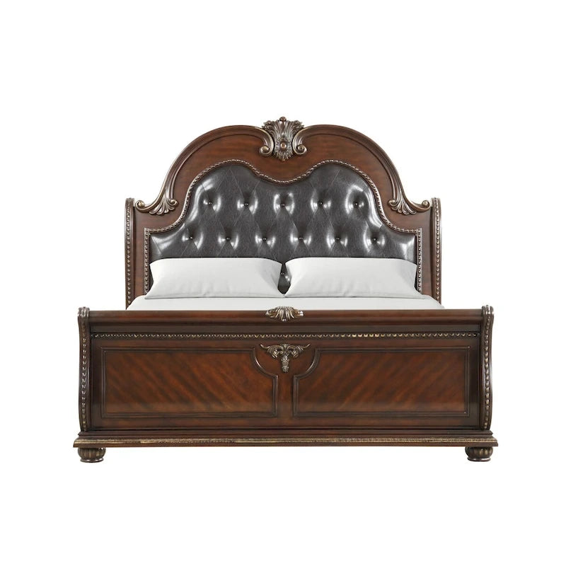 King Size Traditional Sleigh Bed in Cherry