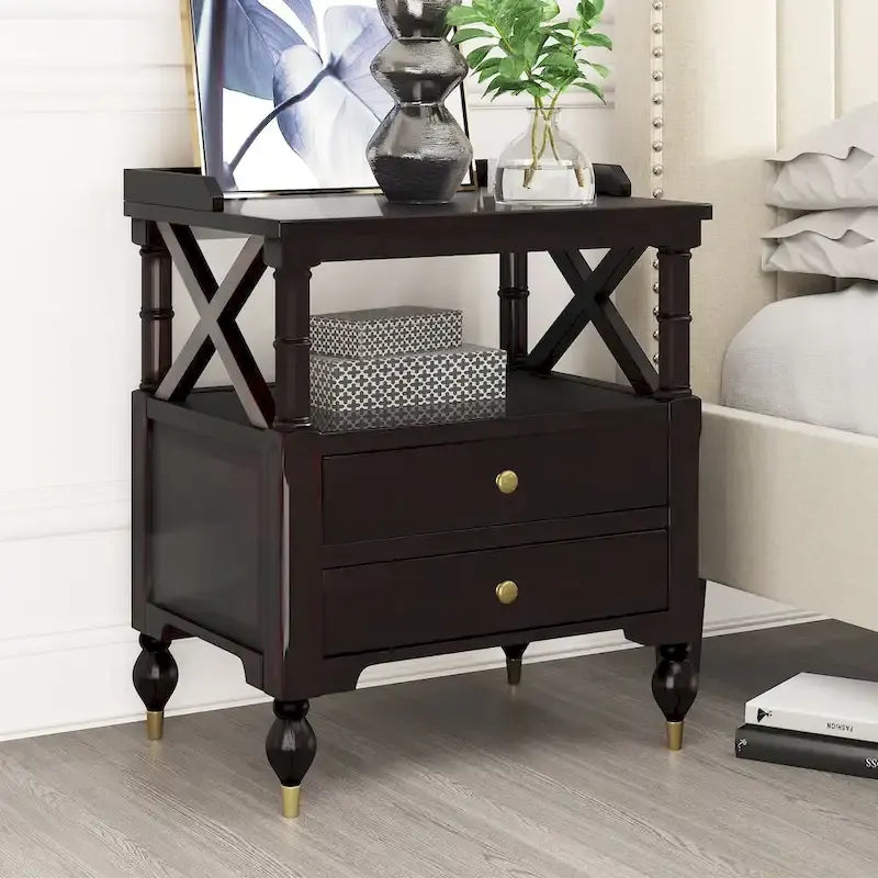 3-Piece Bedroom Set with Curved Linen Upholstered King Bed and Two Nightstands