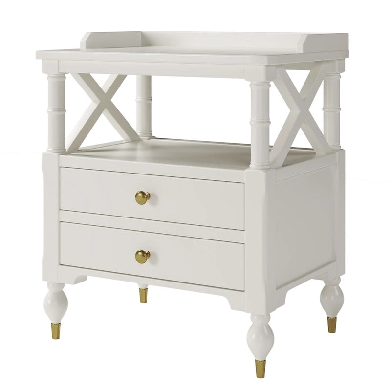 3-Piece Bedroom Set with Curved Linen Upholstered King Bed and Two Nightstands