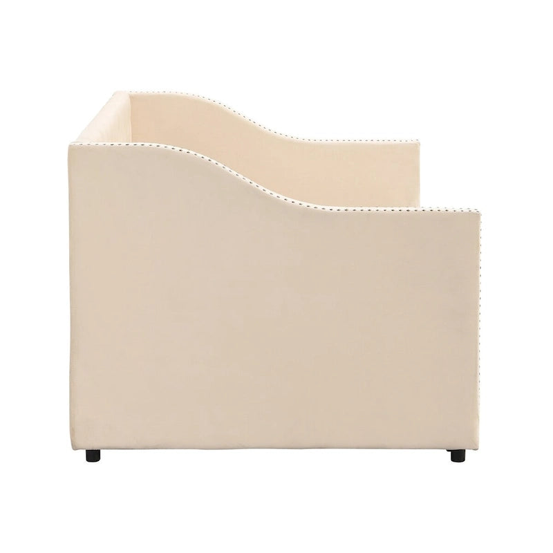 Twin Velvet Daybed with Pop-Up Trundle