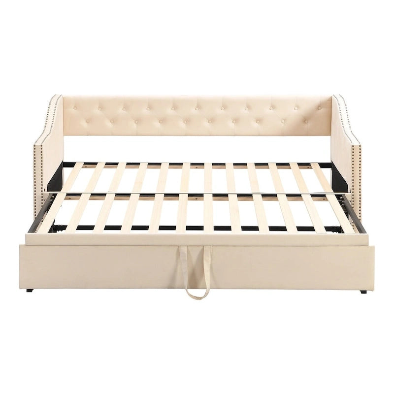 Twin Velvet Daybed with Pop-Up Trundle