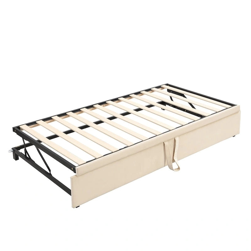 Twin Velvet Daybed with Pop-Up Trundle