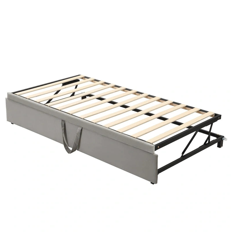 Twin Velvet Daybed with Pop-Up Trundle