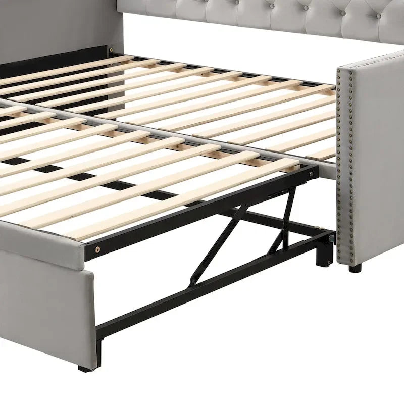 Twin Velvet Daybed with Pop-Up Trundle