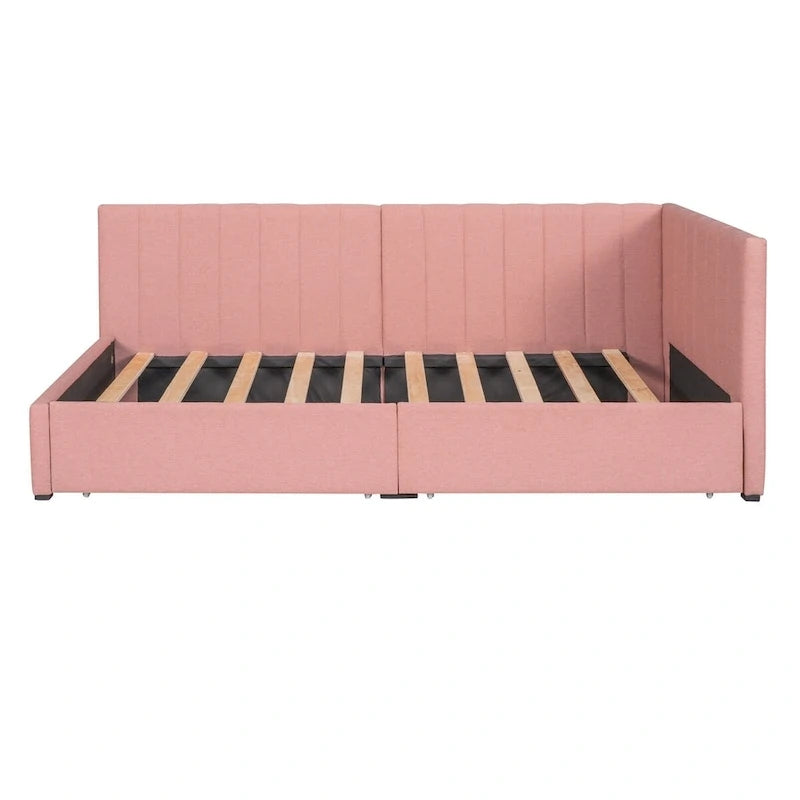 Twin Upholstered Daybed with Two Storage Drawers