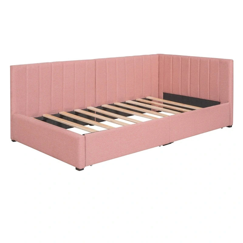 Twin Upholstered Daybed with Two Storage Drawers
