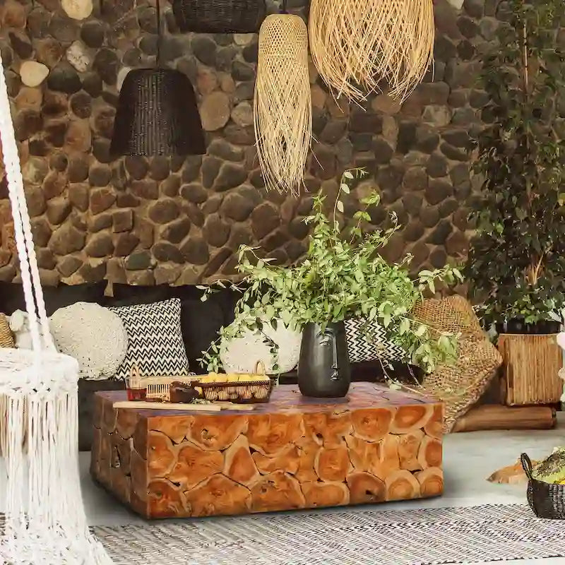 Chic Teak Rustic Teak Wood Akar Coffee Table