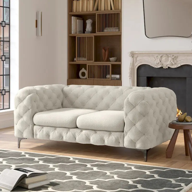 Corvus Chesterfield Aosta Tufted Velvet Loveseat