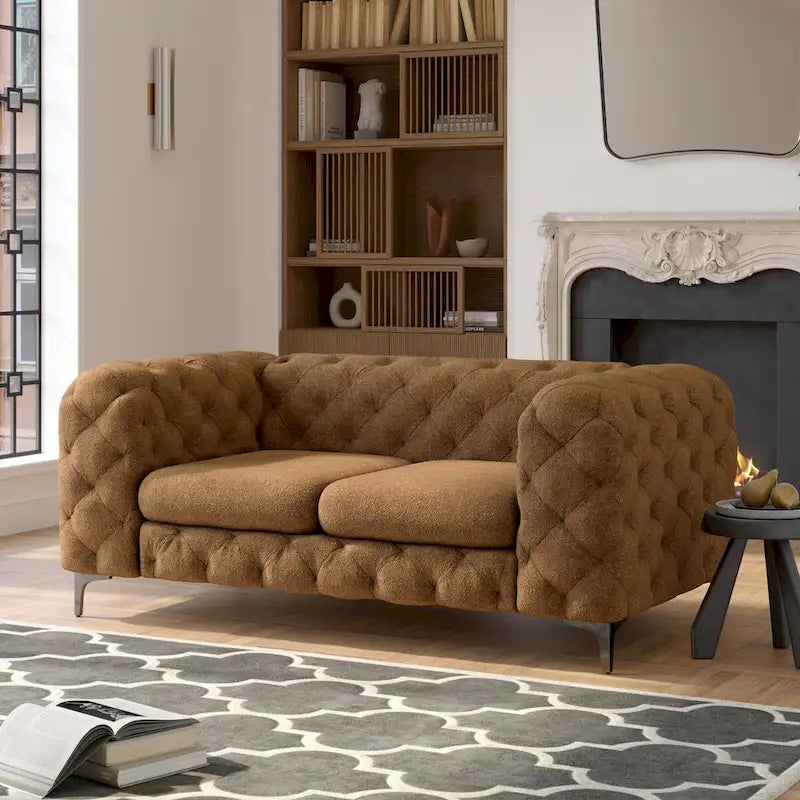 Tufted Velvet Loveseat