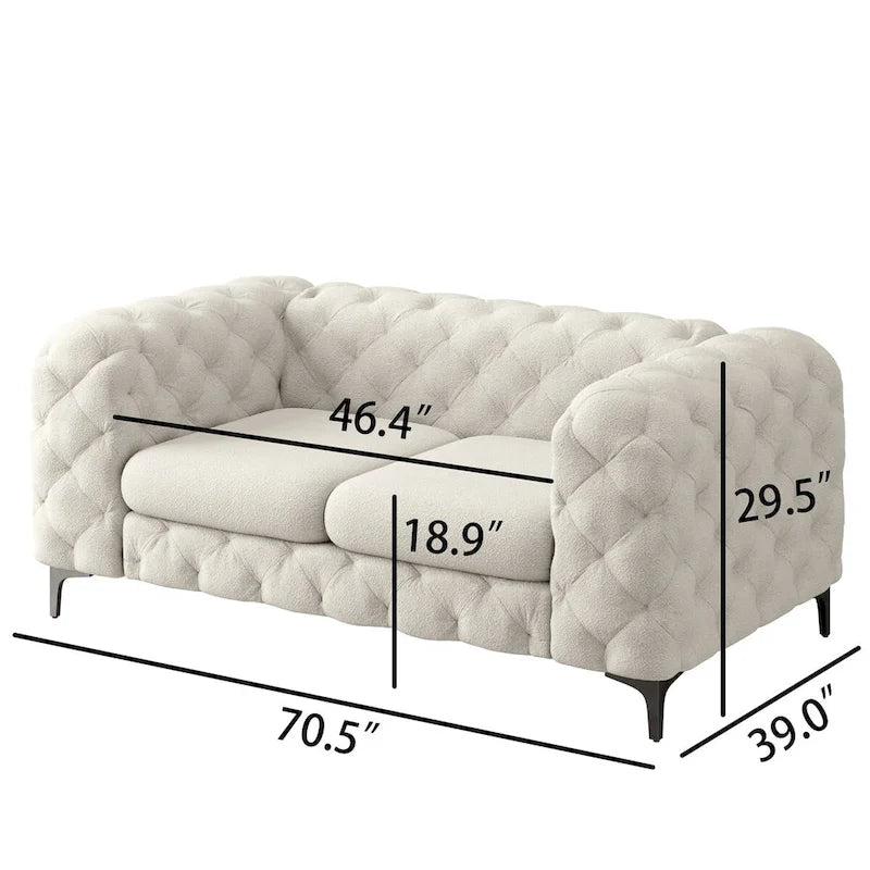 Tufted Velvet Loveseat