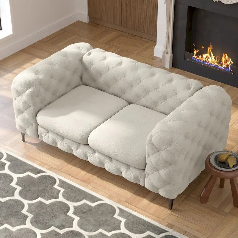 Tufted Velvet Loveseat