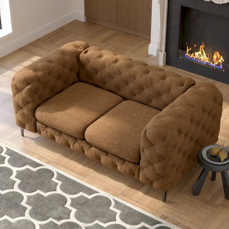Tufted Velvet Loveseat