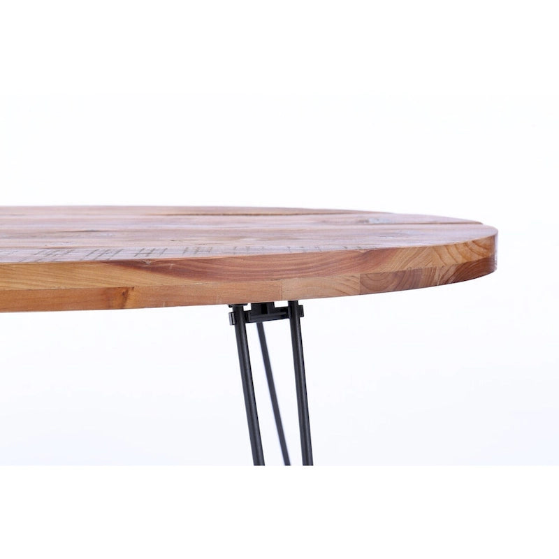 Foldable Cocktail Table with Reclaimed Wood Finish