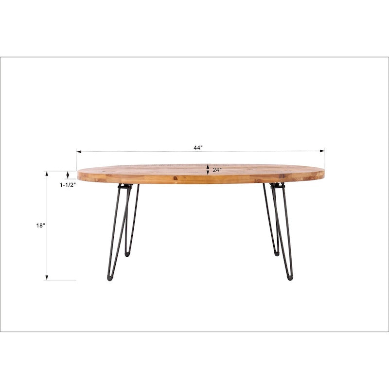 Foldable Cocktail Table with Reclaimed Wood Finish