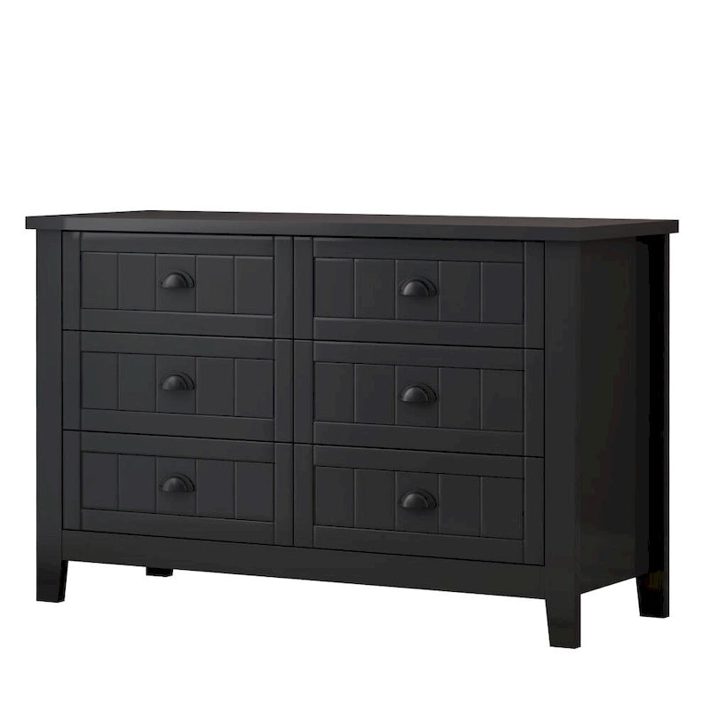 Solid Wood Frame Storage Sideboard with Drawers and Shell Handles