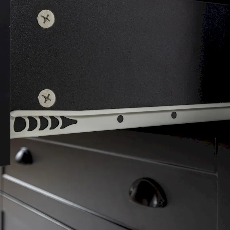 Solid Wood Frame Storage Sideboard with Drawers and Shell Handles
