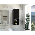 White Bathroom Cabinet with Single Door and Four Shelves
