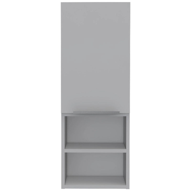 White Bathroom Cabinet with Single Door and Four Shelves