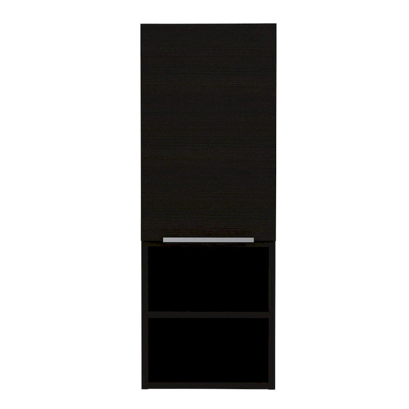 White Bathroom Cabinet with Single Door and Four Shelves
